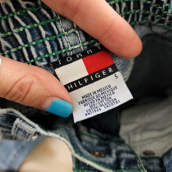 Retro '03 Tommy Hilfiger Distressed Elastic Waist Jeans 5t - Picture 9 of 10